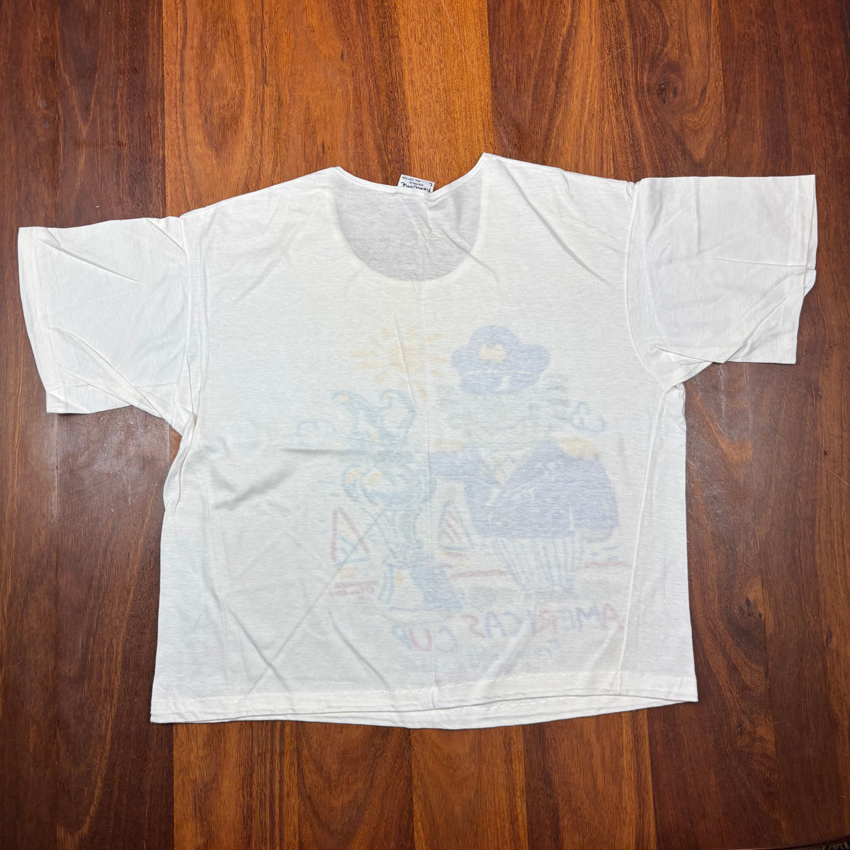 Vintage Disney Mickey & Minnie Black White Stripe Double-Sided T-Shirt back