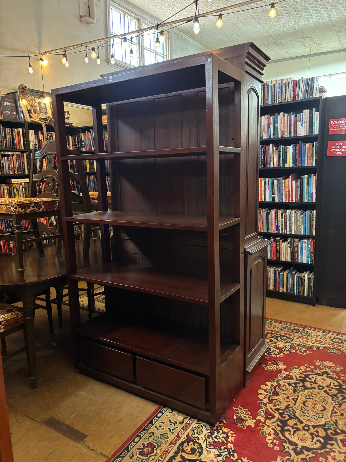 CH Colección Hogar Open Timber Bookcase with Two Drawers CA298