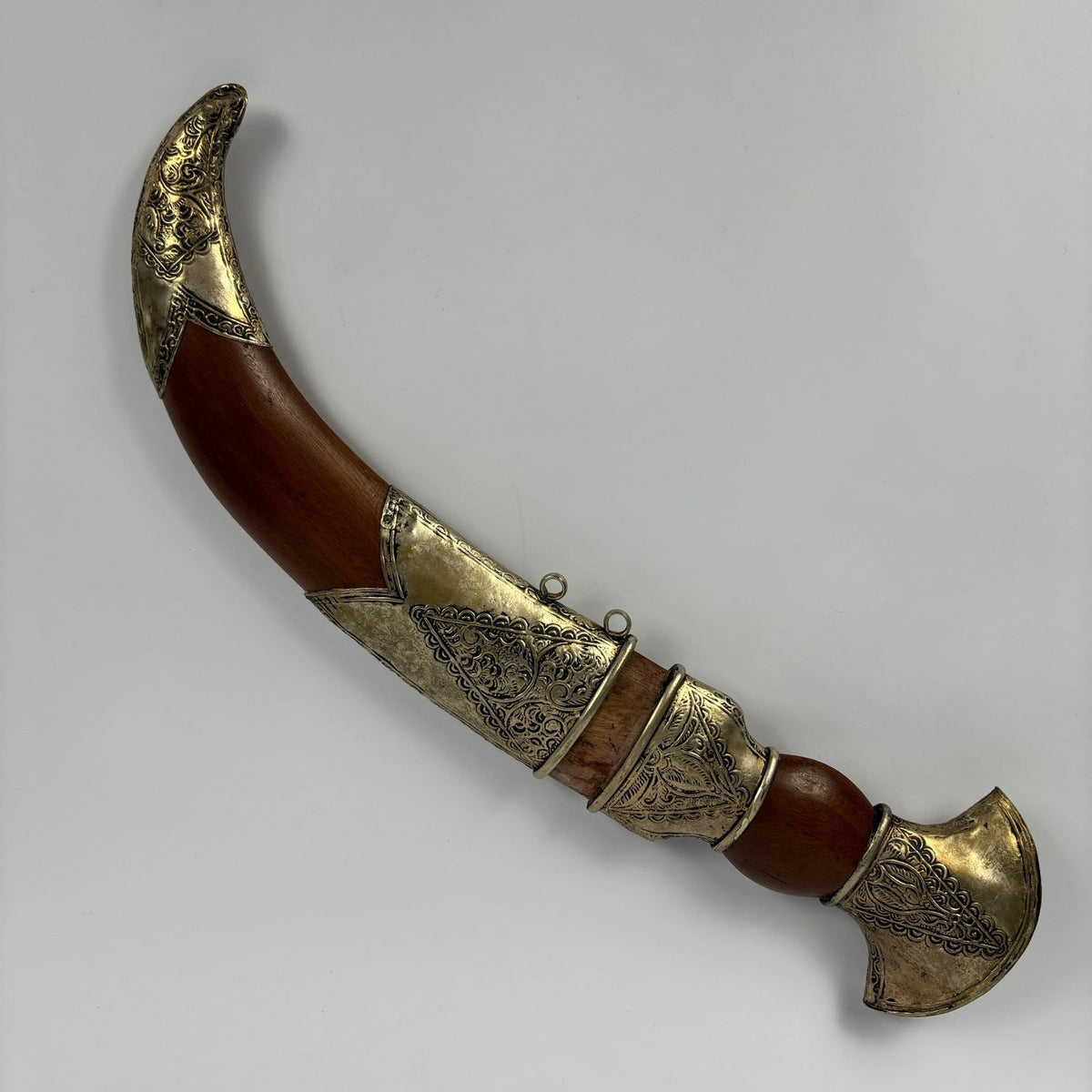 Decorative Moroccan Koummya Dagger with Curved Scabbard, view 1