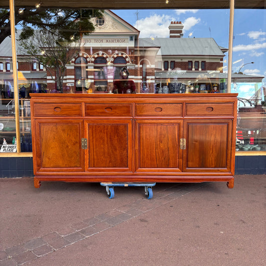 Chinese-Style Rosewood Sideboard with Four Doors and Four Drawers