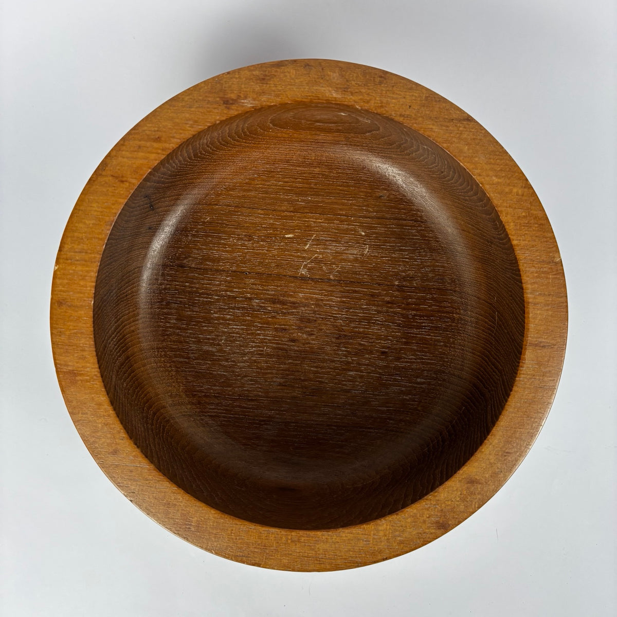 Turned Wooden Bowl with Grooved Exterior, view 2