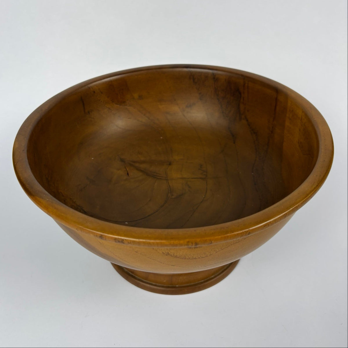 Turned Wooden Pedestal Bowl, view 2