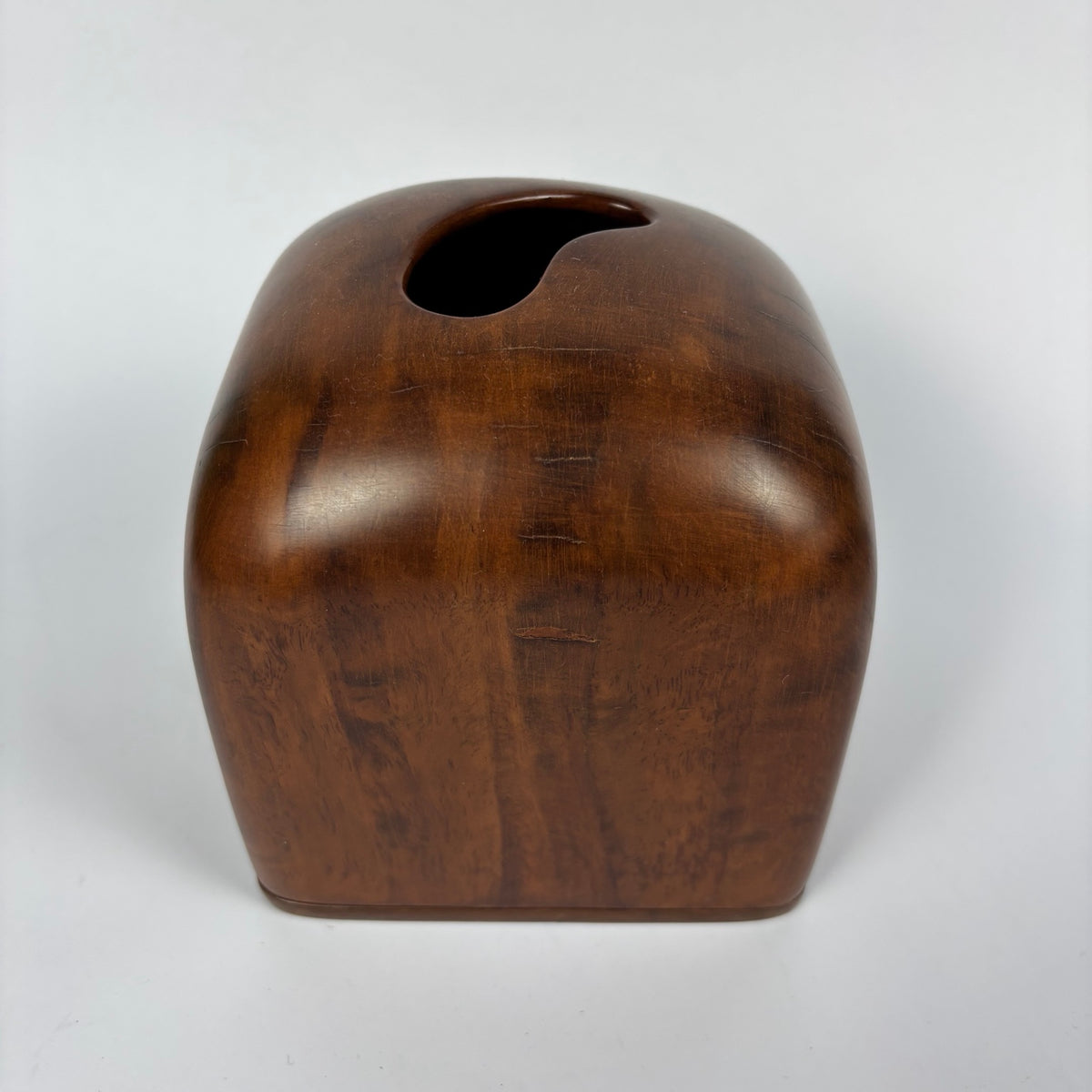 Vintage Wooden Tissue Box Cover with Removable Base, view 1