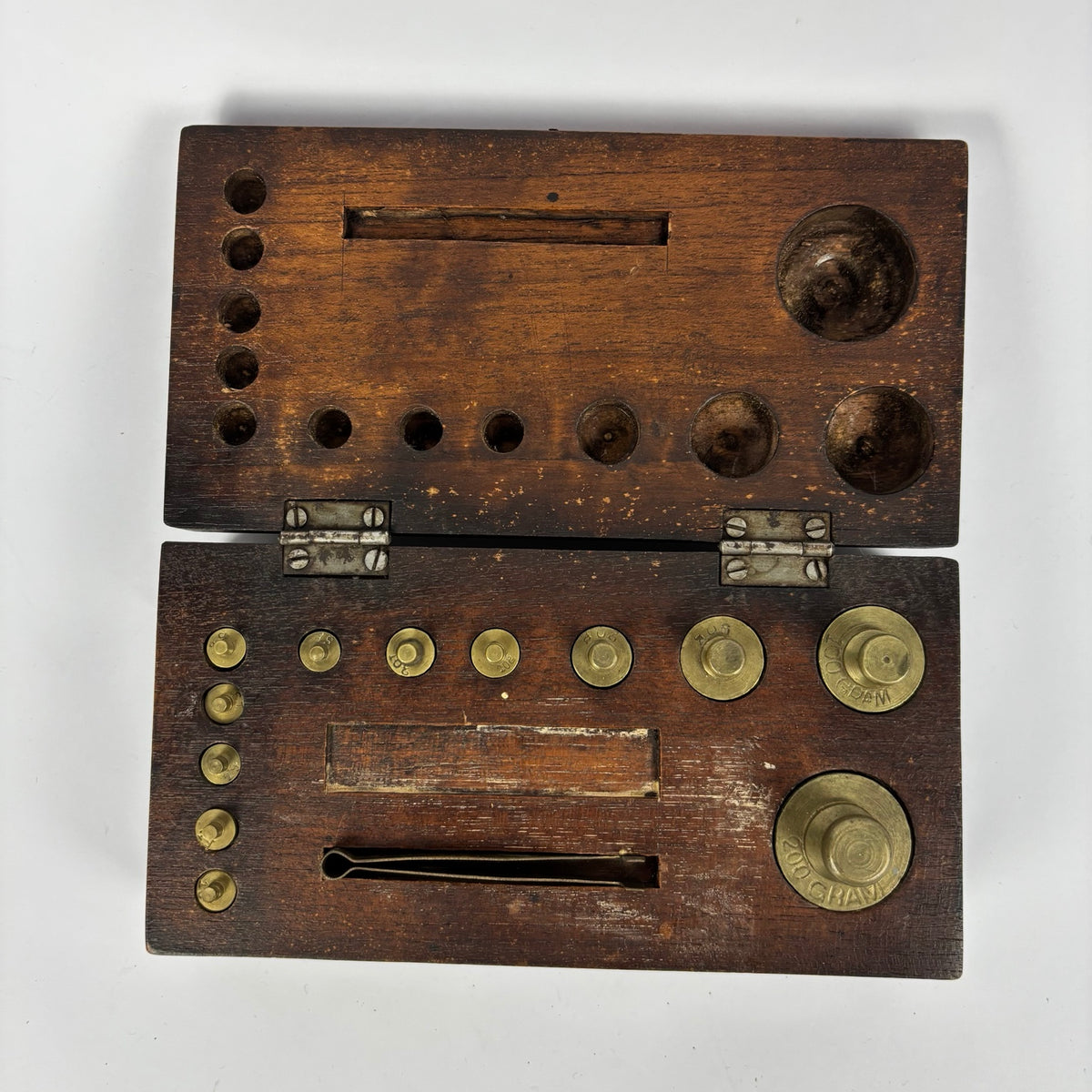 Vintage Boxed Brass Weights Set, view 2