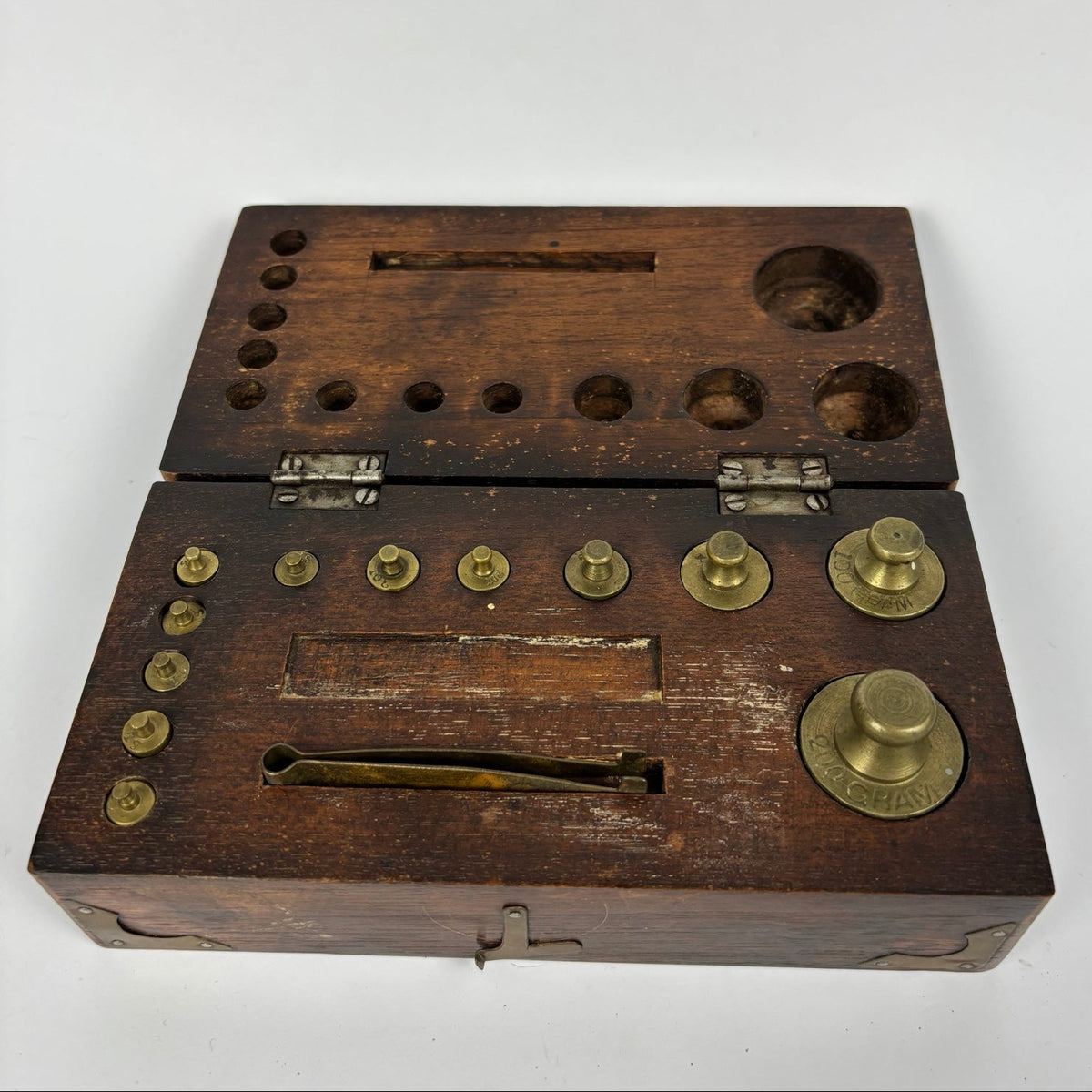 Vintage Boxed Brass Weights Set, view 3