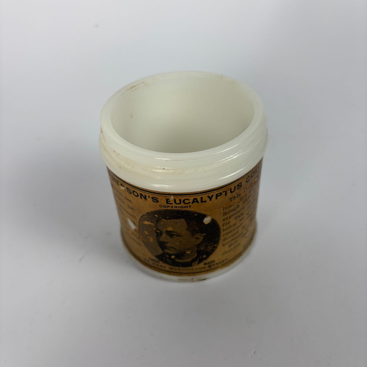 Prof. J. Warnesson's Eucalyptus Cold Cream jar alternate label view