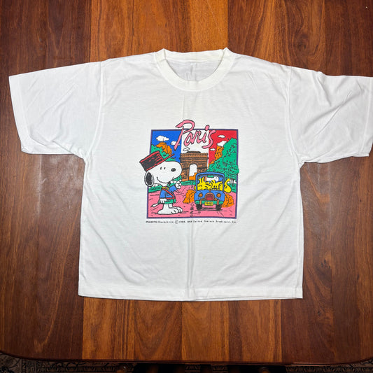 Vintage Peanuts Snoopy Paris T-Shirt front