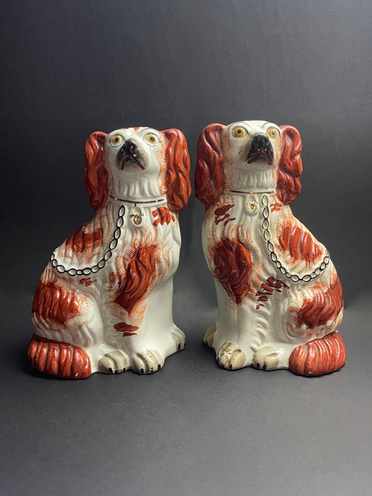 Pair of Victorian Staffordshire Dogs