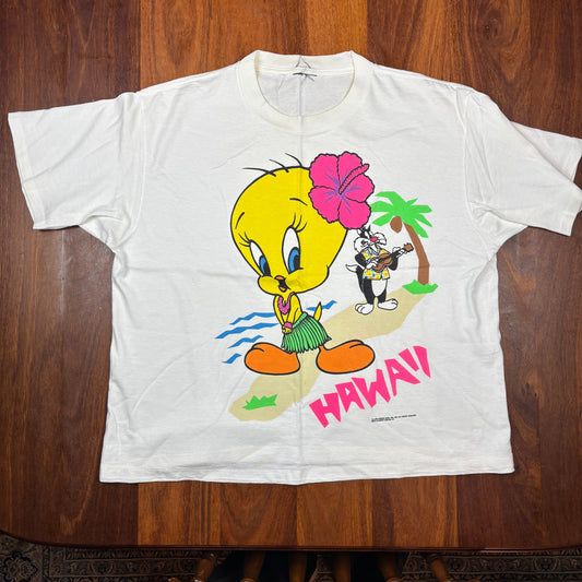 Vintage Warner Bros Tweety Bird Hawaii T-Shirt front