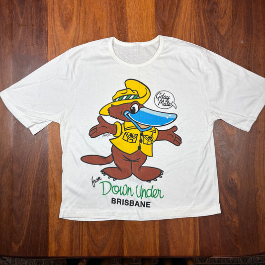 Vintage Down Under Brisbane Platypus Souvenir T-Shirt back