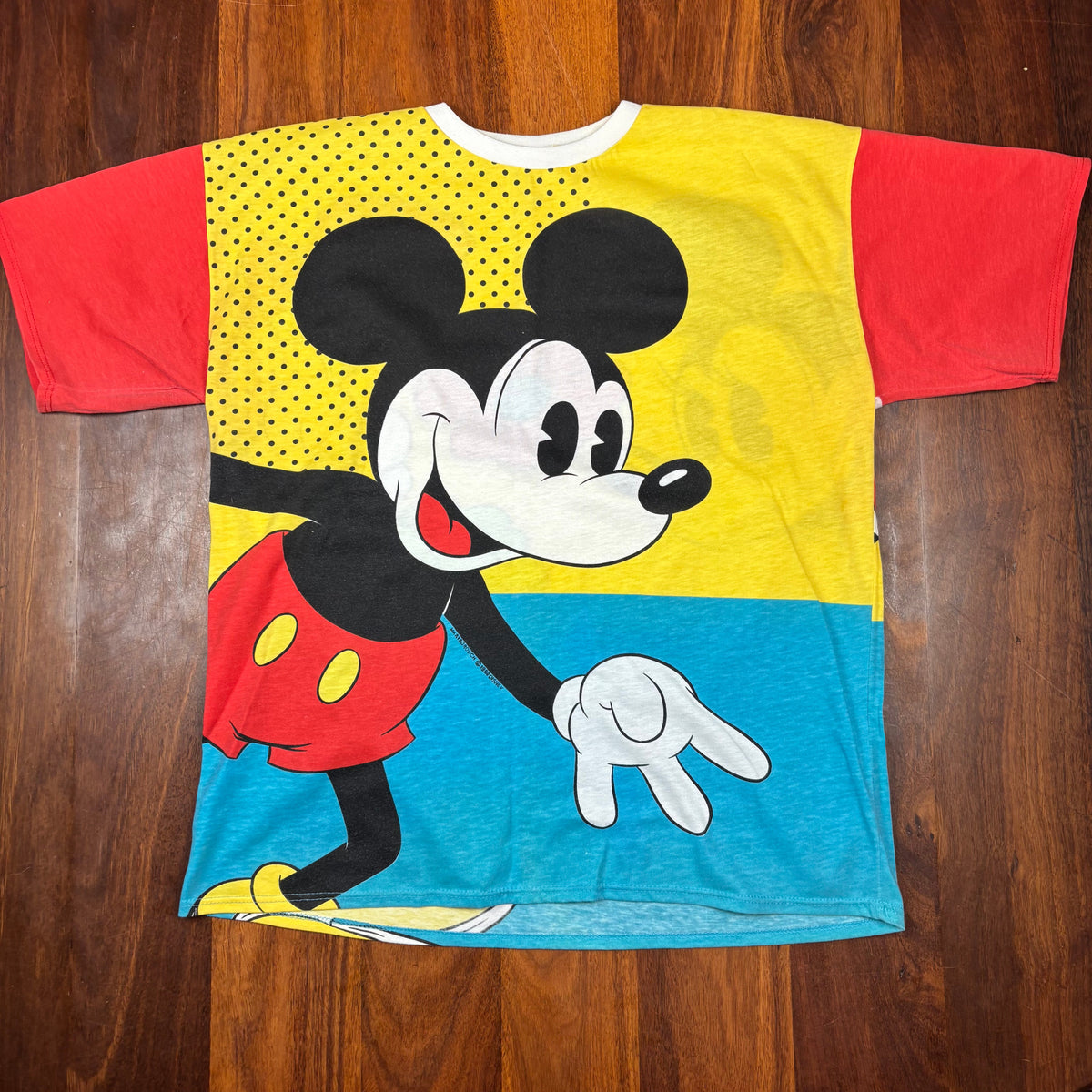 Vintage Mickey Mouse flowers all-over print T-shirt front