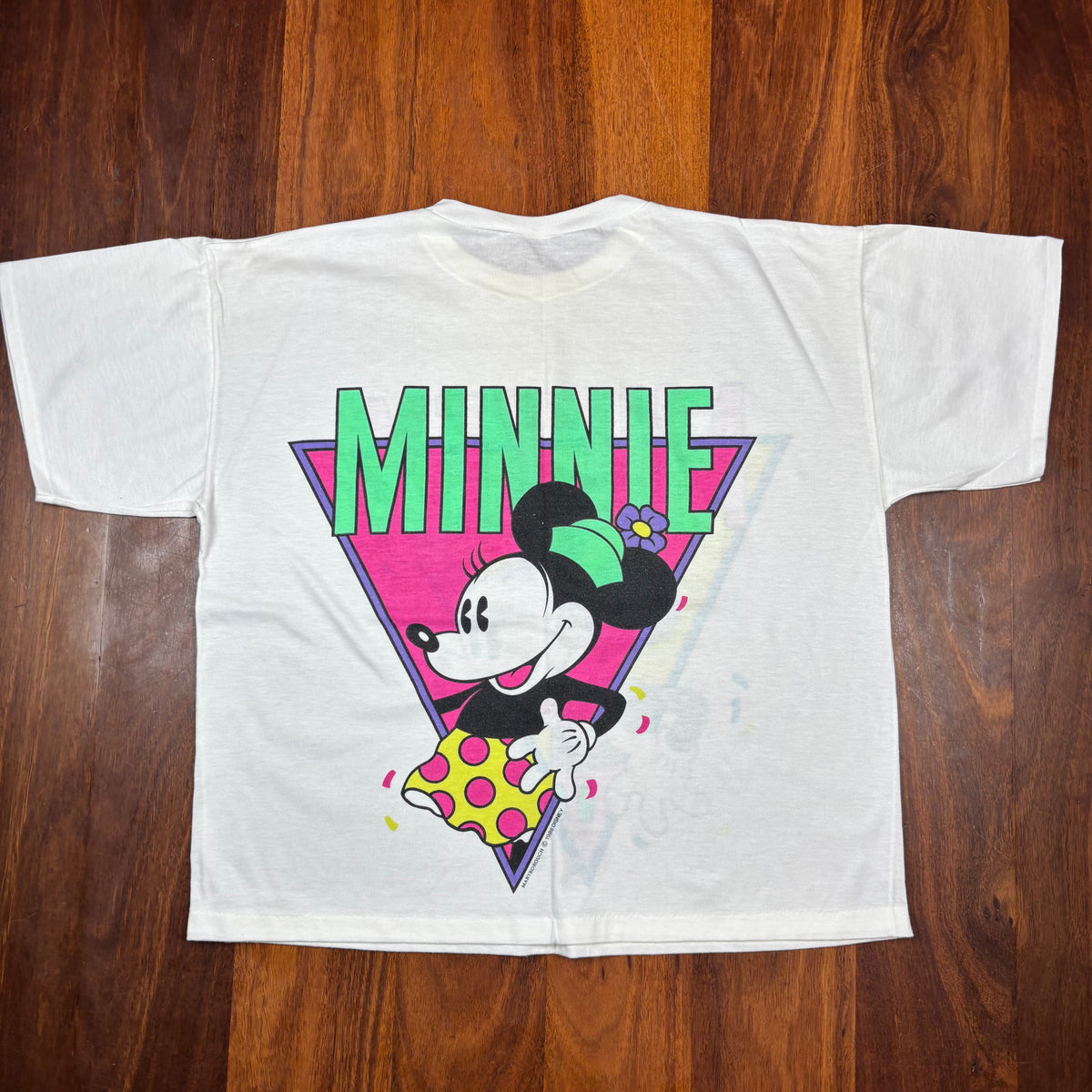 Vintage Mickey & Minnie Mouse Double-Sided White T-Shirt