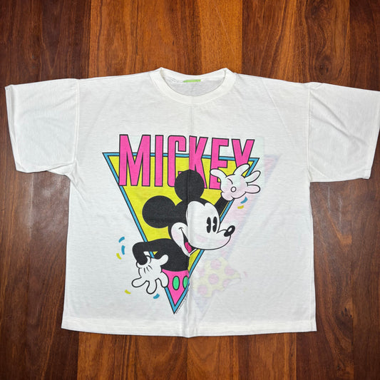 Vintage Mickey & Minnie Mouse Double-Sided White T-Shirt