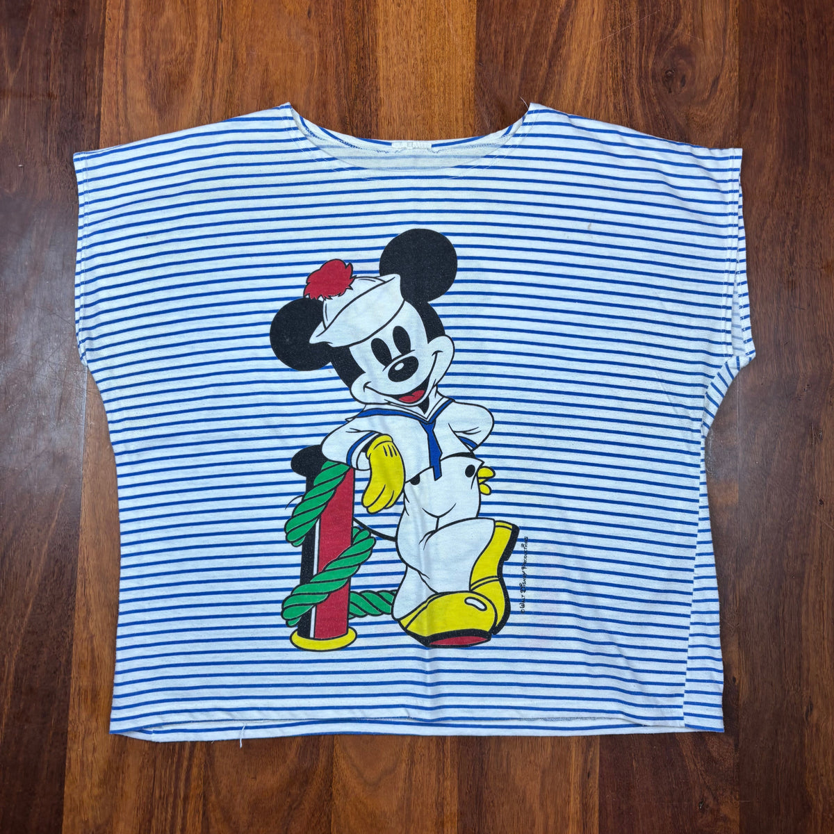 Vintage Mickey Mouse Sailor Striped T-Shirt