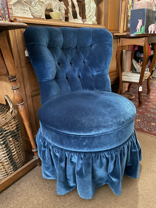 Blue Velvet bedroom Chair