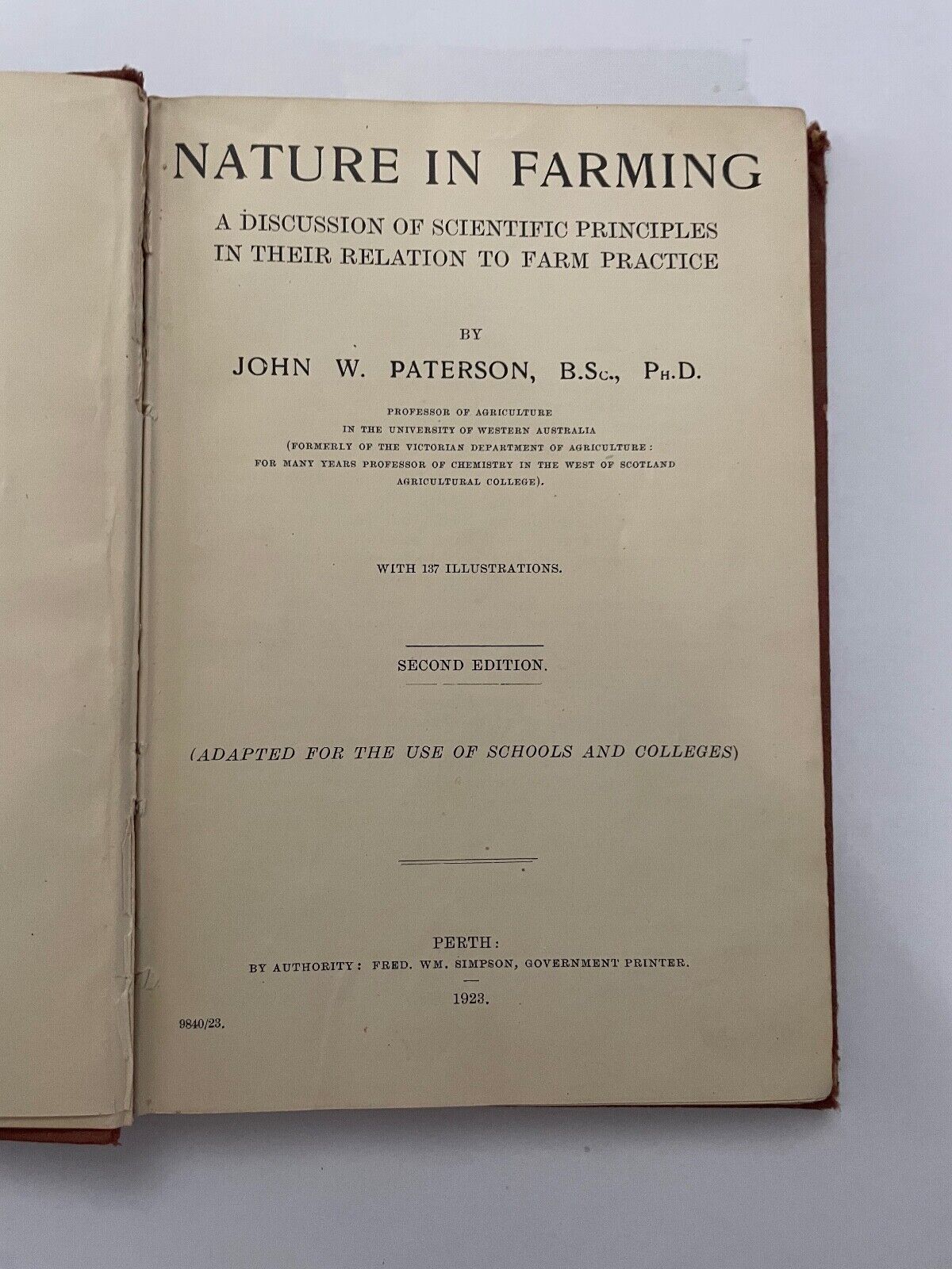 Nature In Farming - John W. Paterson 1923