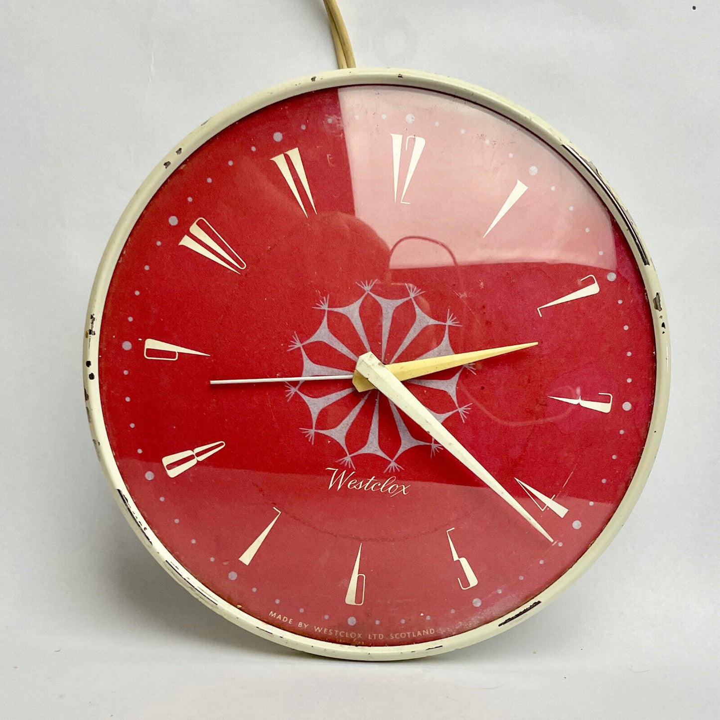 Retro Red Westclox Clock 1950s