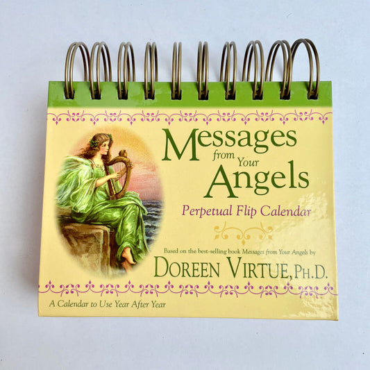Messages from Your Angels Perpetual Flip Calendar Doreen Virtue VGC  Desk Stand