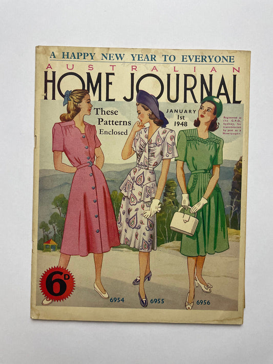 Australian Home Journal, January 1st 1948, with patterns, vintage