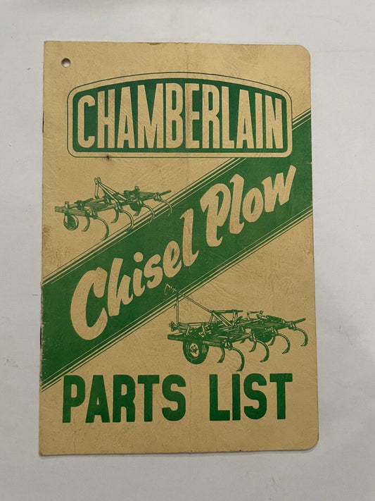 Original Chamberlain Chisel Plow Parts List