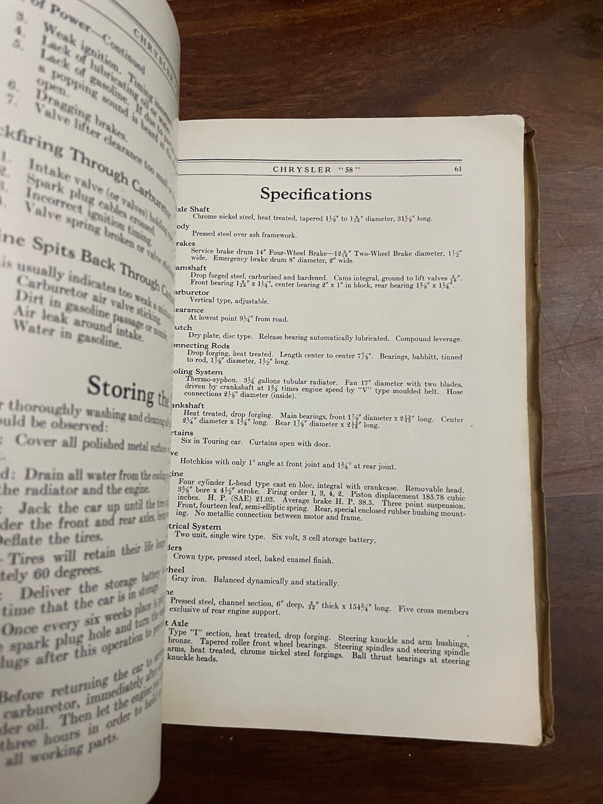 Original Chrysler "58" Instruction Book 1928 Owner's Manual