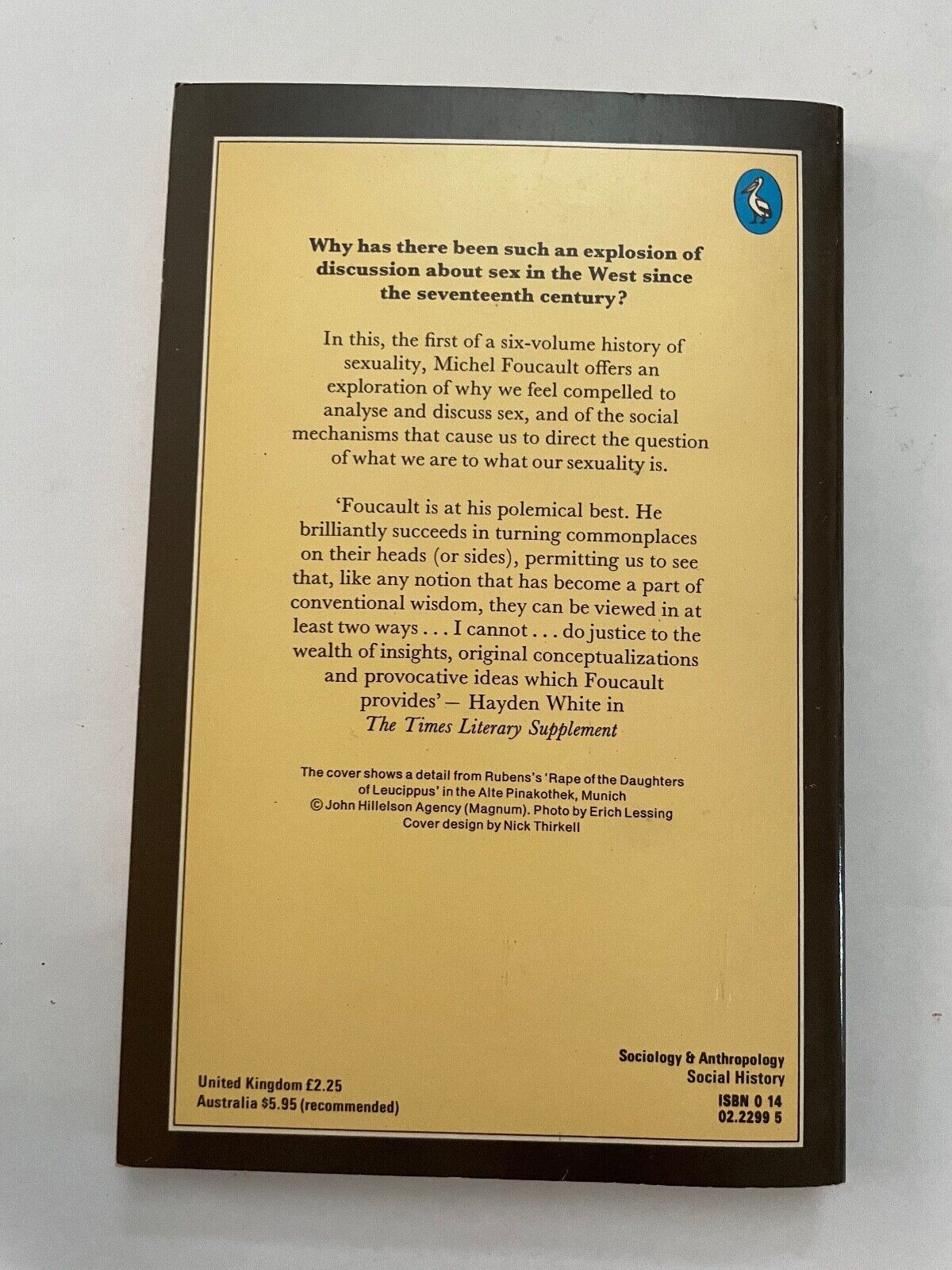 The history of Sexuality  - Volume 1 -an introduction - Michel Foucault 1984