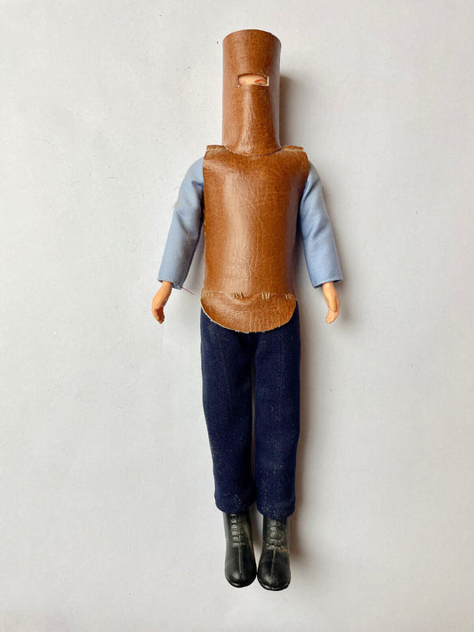 Rare Ned Kelly Doll 30cm tall, blue eyes and red hair