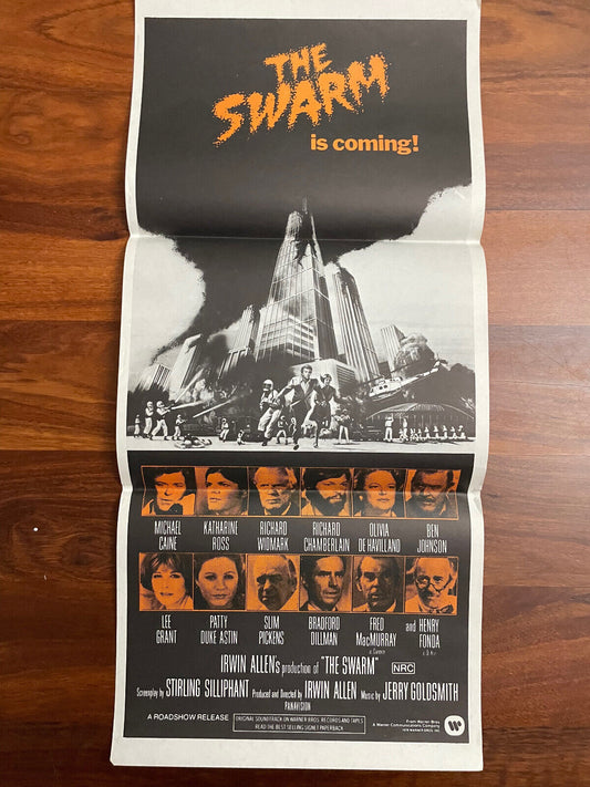 THE SWARM Original Daybill Movie Poster Michael Caine Katharine Ross Irwin Allen