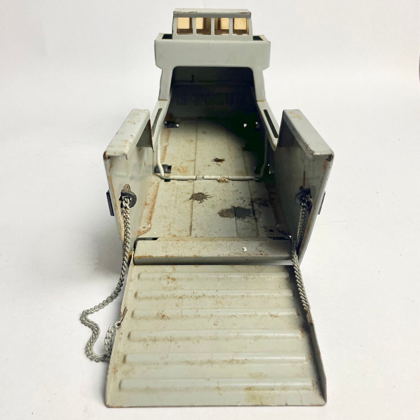 US Navy tin plate landing craft by Buddy L, as found