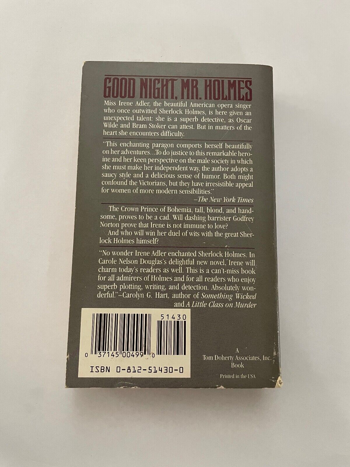 Good Night, Mr. Holmes by Carole Nelson Douglas (Paperback, 1999) 081251430