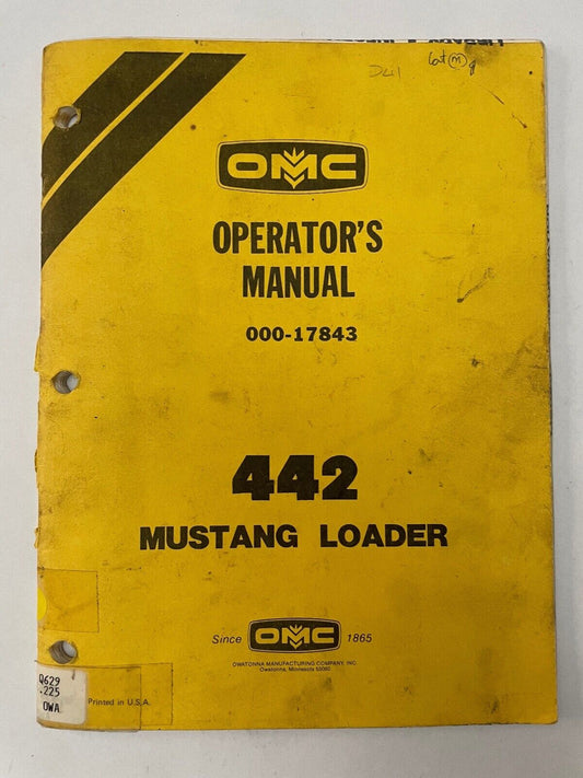 OMC OPERATOR'S MANUAL 442 MUSTANG LOADER
