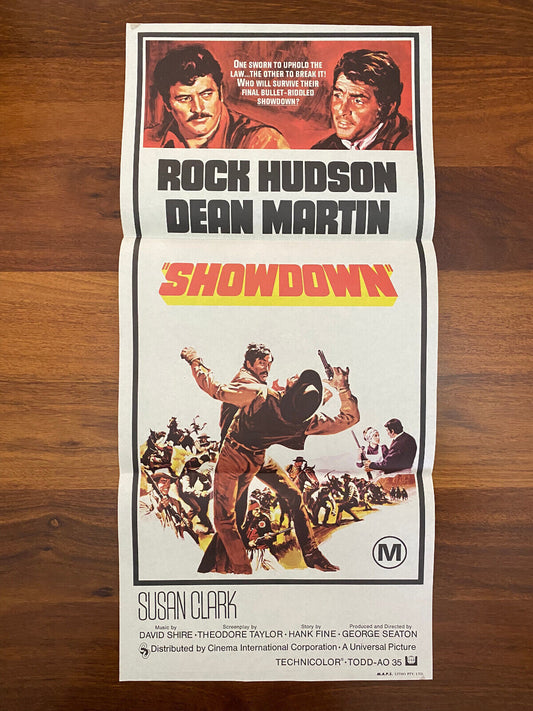 Showdown Movie Australian Daybill Dean Martin Rock Hudson
