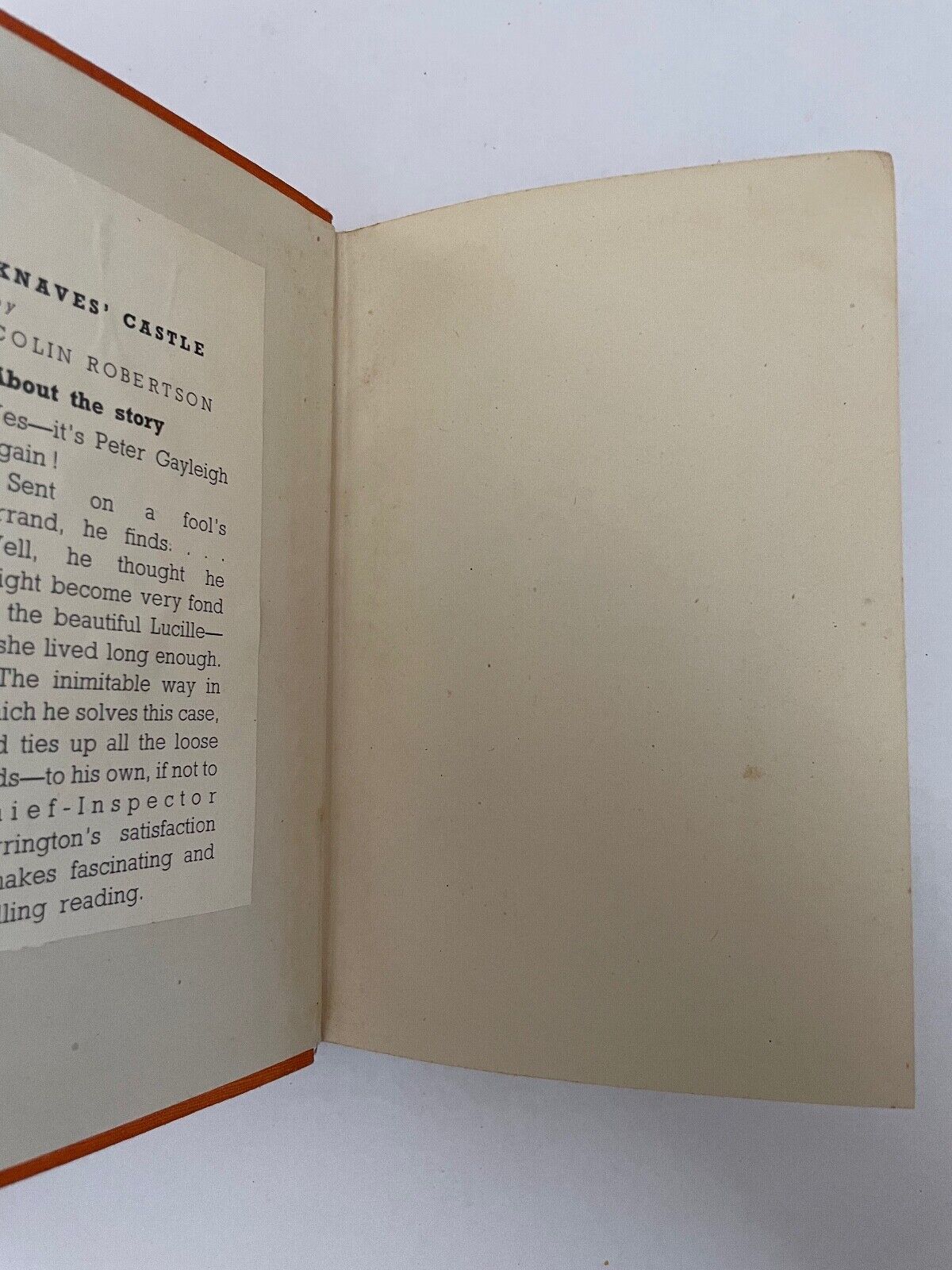 Knaves' Castle: a Peter Gayleigh Story by Colin Roberston (Hardcover, 1948) 1st