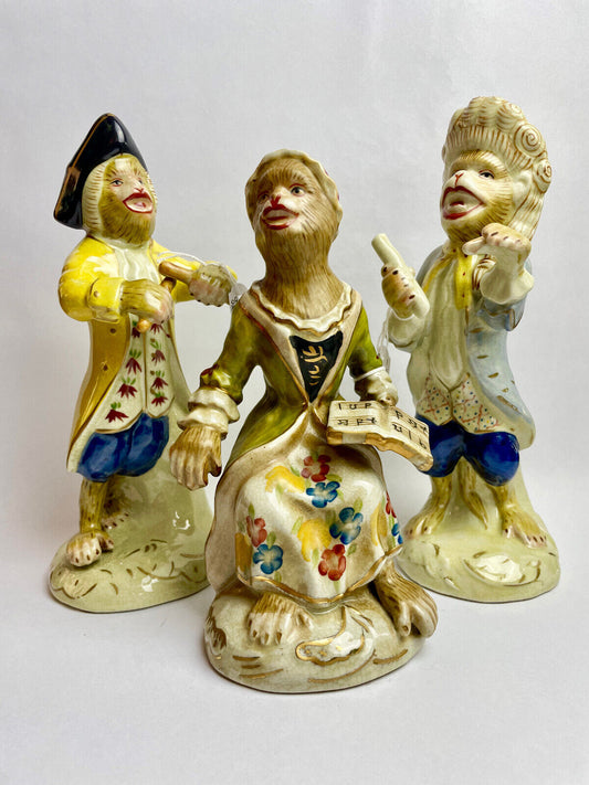 Reproduction German Pottery Monkey Band Members