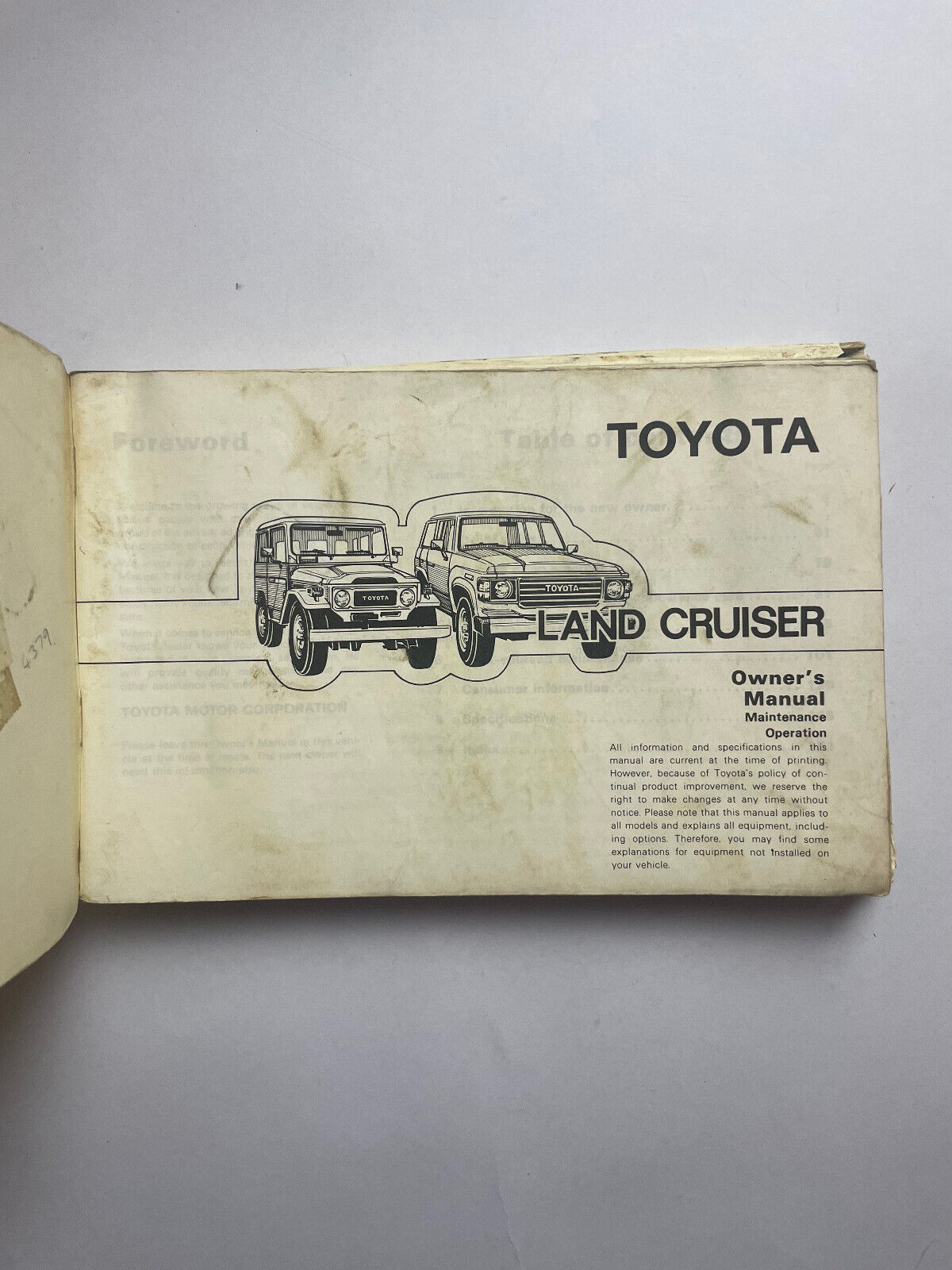 Toyota Land Cruiser Owner's Manual