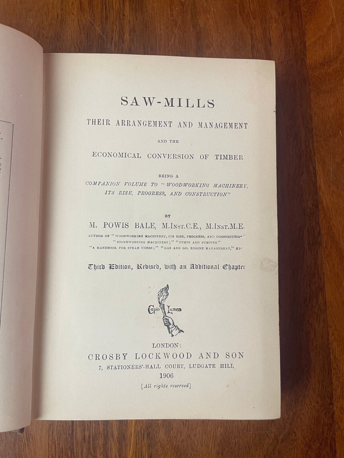 Sawmills - Their Arrangement and Management - Powis Bale - 1883 Saw Mill Milling