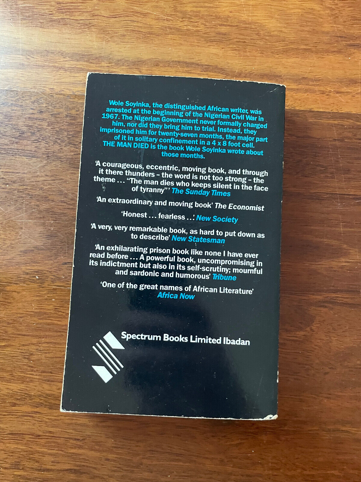 The Man Died: Prison Notes of Wole Soyinka by Professor Wole Soyinka (P, VG, FP)