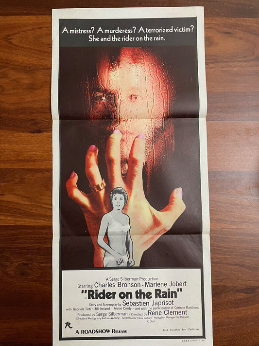 RIDER ON THE RAIN ORIGINAL 1970 CINEMA DAYBILL FILM MOVIE POSTER Charles Bronson