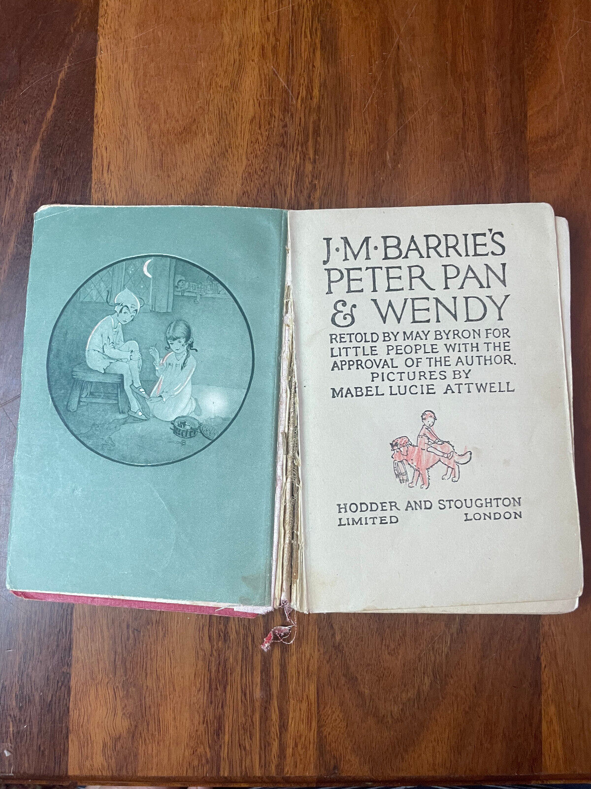 J.M Barrie's PETER PAN and WENDY Retold by May Byron Mabel Lucie Attwell 1945