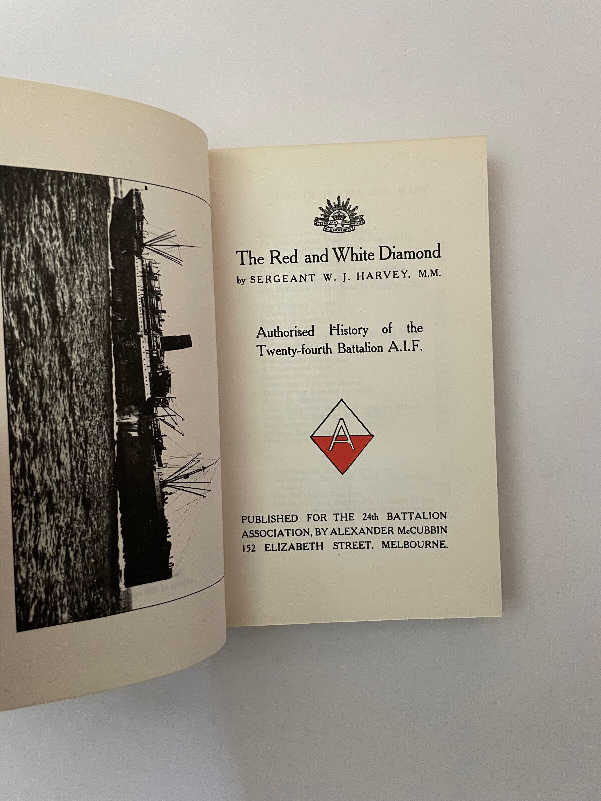 The Red and White Diamond. Authorised History of the Twenty-fourth Battalion AIF