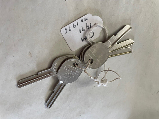 Edmonds GM 1971-1976 blank keys x 5 off Made in Australia