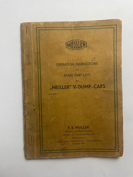 Operating Instructions + Parts Catalog Meiller Motor Dumper Kippvorrichtung Drp