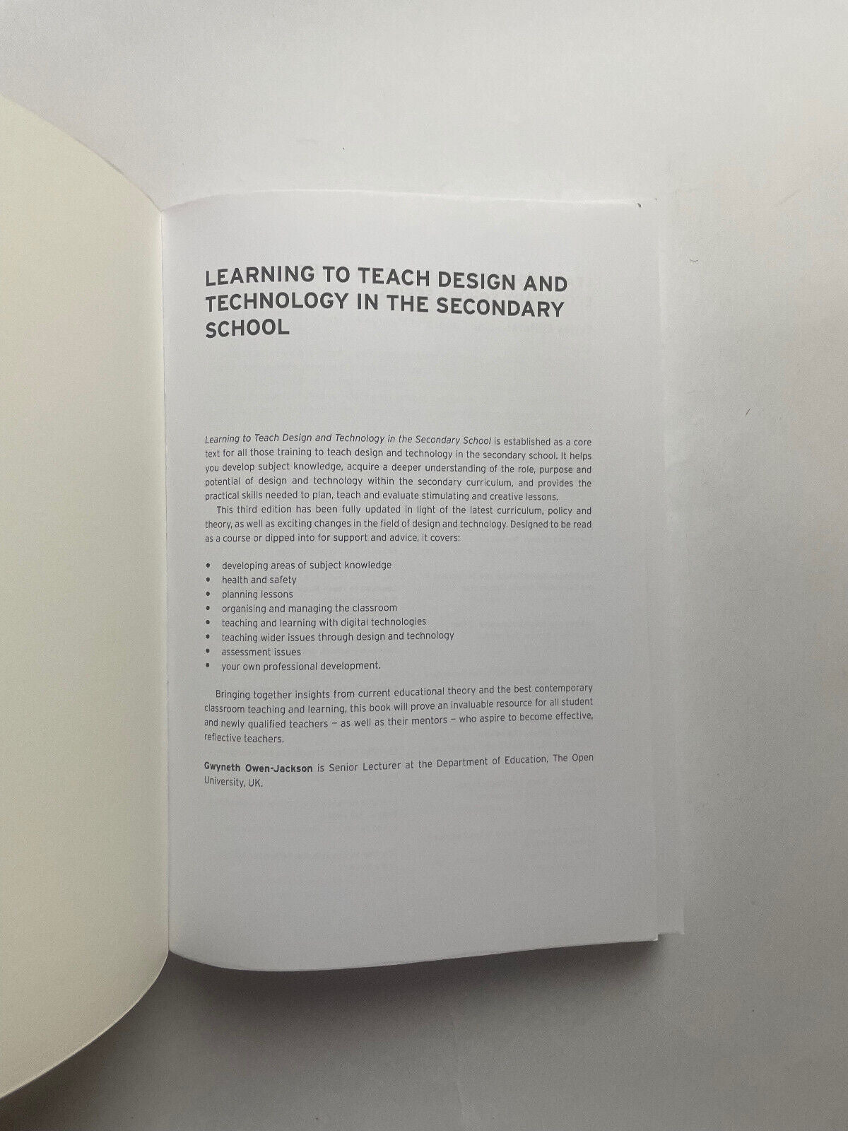 Learning To Teach Design And Technology In The Secondary School 3rd Edition