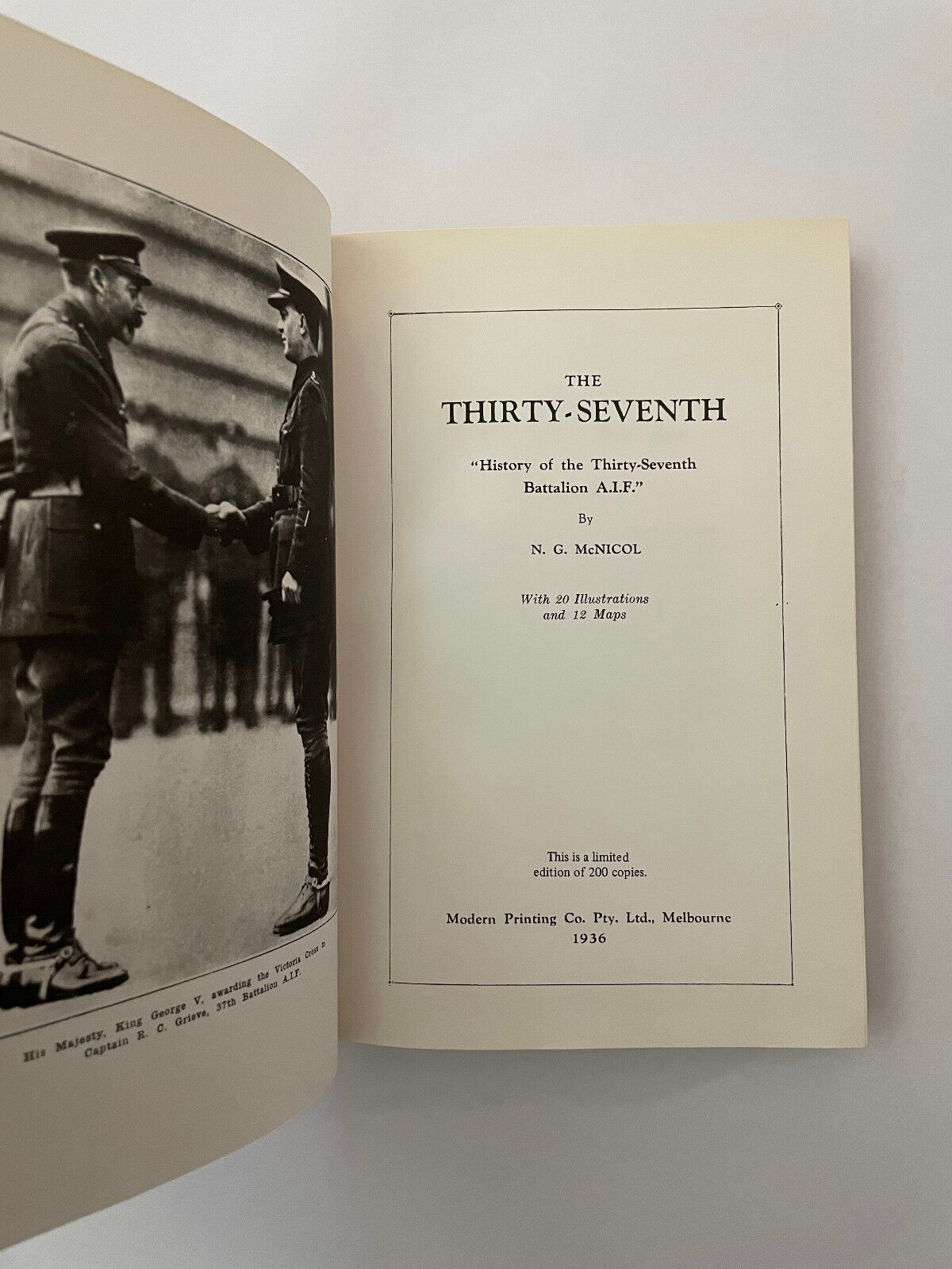 The Thirty-Seventh: History of the Thirty-Seventh Battalion AIF (Hardcover 1936)