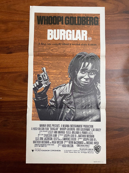 ORIGINAL DAYBILL MOVIE POSTER- BURGLAR WHOOPI GOLDBERG COMEDY LESLEY ANN WARREN