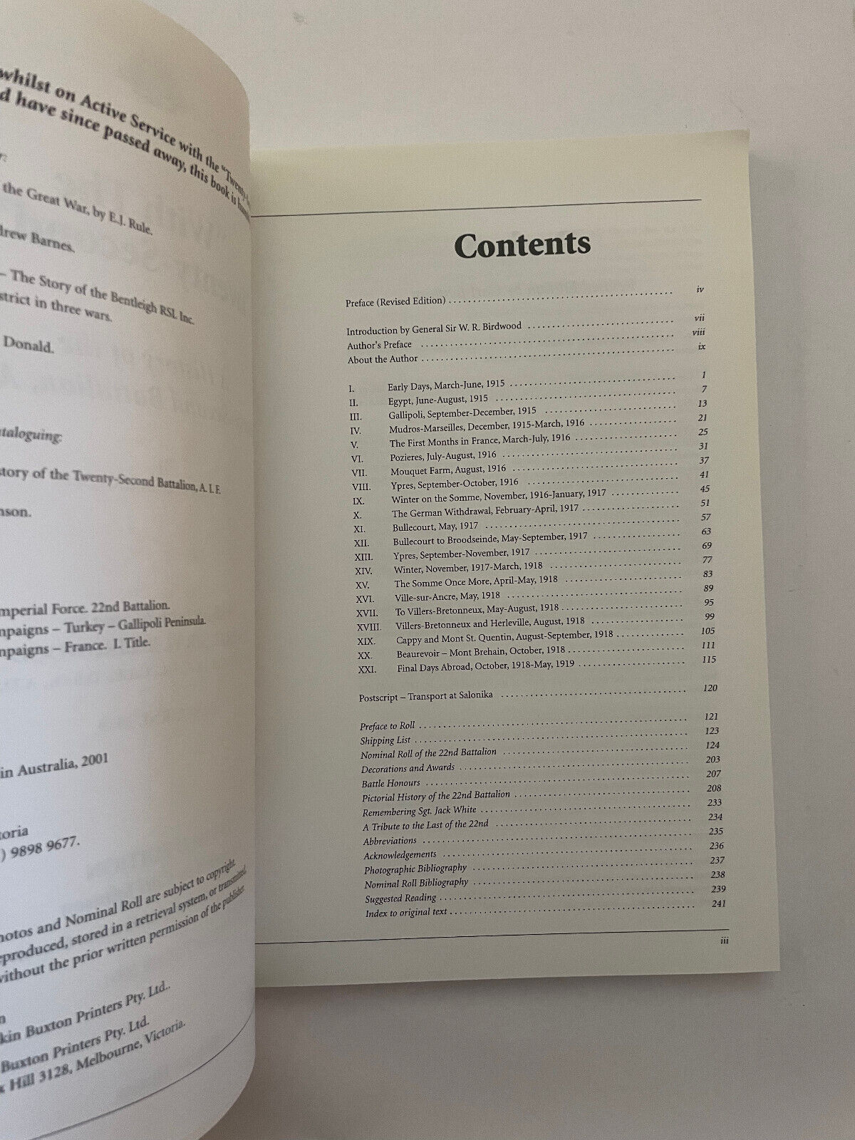 'With The Twenty-Second'. A History of the Twenty-Second Battalion AIF Softcover