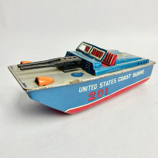 Vintage US Navy Coast Guard tin plate boat
