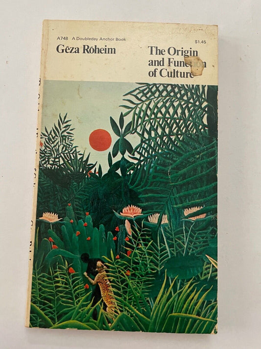 The Origin of Function and Culture by Geza Roheim (Paperback, 1971)