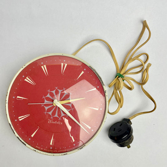 Retro Red Westclox Clock 1950s