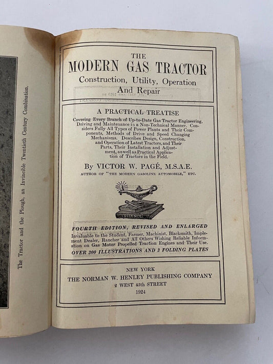 The Modern Gas Tractor by Victor W Page (scarce)